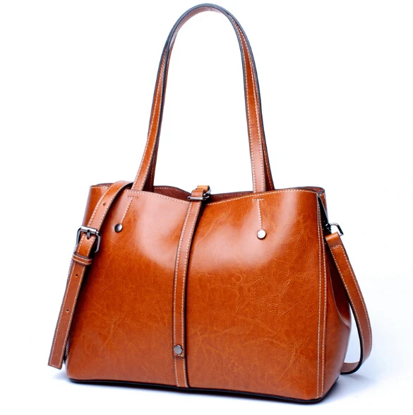 Simple style women's genuine leather handbag one shoulder bag cute