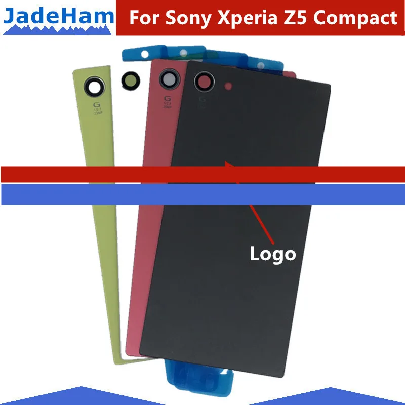 

New Z5 Compact Back Battery Glass Housing Cover For Sony Xperia Z5Mini E5803 E5823 Back Door Battery Case With Sticker Adhesive