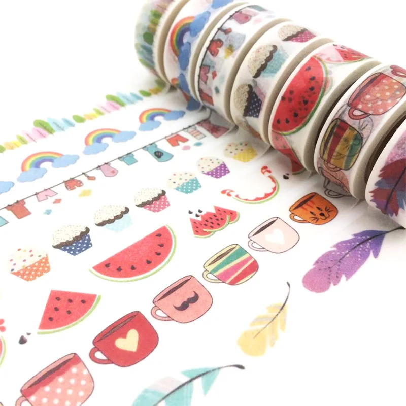 2017 Free shipping 24 patterns washee in tape rilakkuma jiataihe washi tape kawaii watercolor tape 1rolls/lot