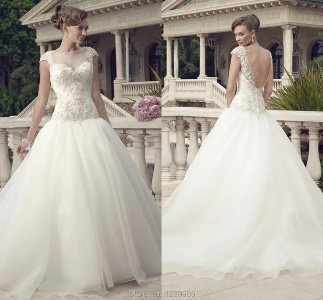 Casablanca Wedding Dress 2016 Ball Gown Charming Lique Cap Casablanca Wedding Dress 2016 Ball Gown Charming Lique Cap Sleeves New Fashion Gowns Bridal