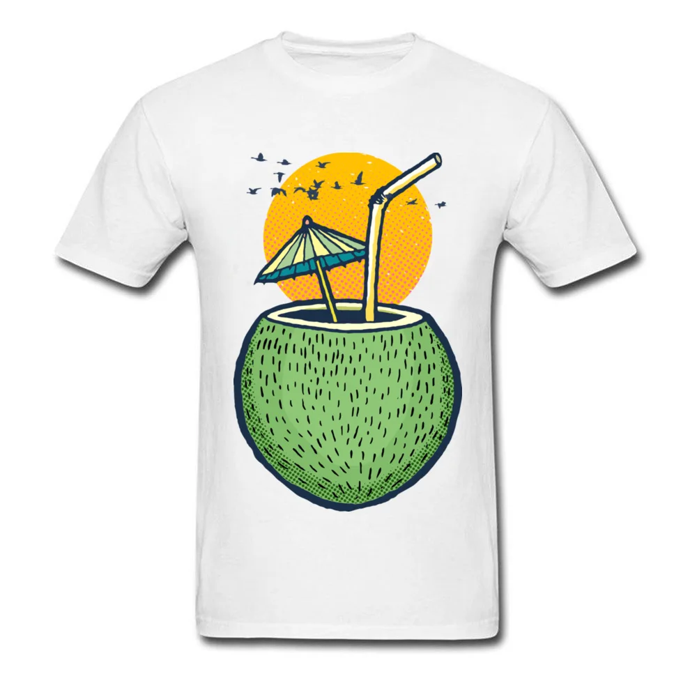 Fresh Coconut Water over Summer Sunset_white