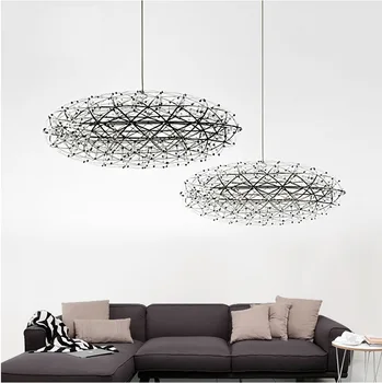 

Oval Suspension Lights of Sophistication Mathematical Concept with LED Lit Pathway