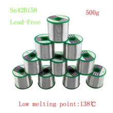 500 г/рулон 138 градусов низкая температура плавления Sn42Bi58 Бессвинцовая Оловянная проволока припой для сварки тепловой предохранитель контроль температуры элемент