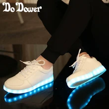 2017 Unisex Führte Leuchtende Schuhe Frauen Leuchtende Schuhe Led Schuhe Erwachsene USB Lade Blinkt Leuchtet chaussure lumineuse weiß