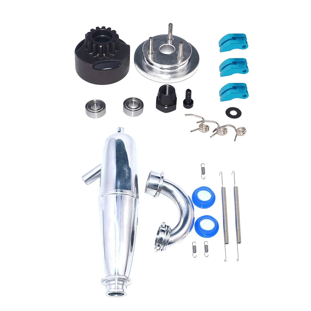 Exhaust Pipe & Flywheel Assembly Clutch for 1/8 HSP Hobao HPI VX RC Car Parts