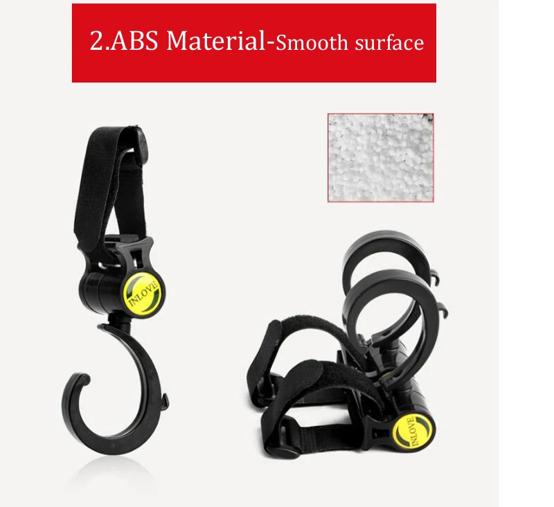 2pcs Cart Hook Baby Stroller Accessories 360-degree Rotating Cart Hook Baby Stroller Hanger (7)