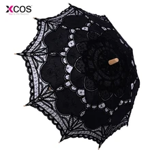 Винтажный Викторианский Черный Кружевной ручной открытый Свадебный зонтик для невесты для свадебной вечеринки зонтик
