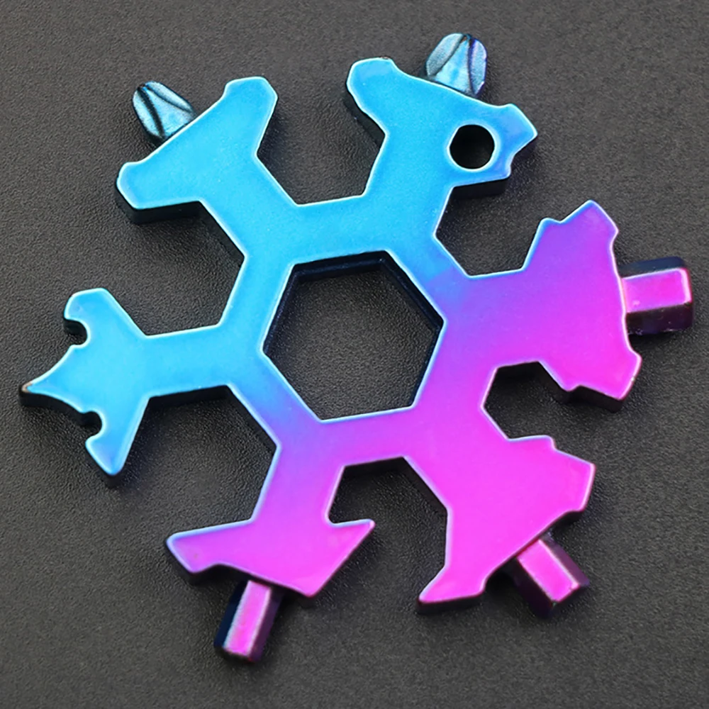 

NEW Multifunction Pocket Wrench 16-in-1 Multi-tool Card Combination Compact and Portable Outdoor Products Snowflake Tool Card
