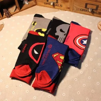 

2018 Superhero Socks Comics Cosplay Stockings Superman Batman Captain America Punisher Deadpool Socks