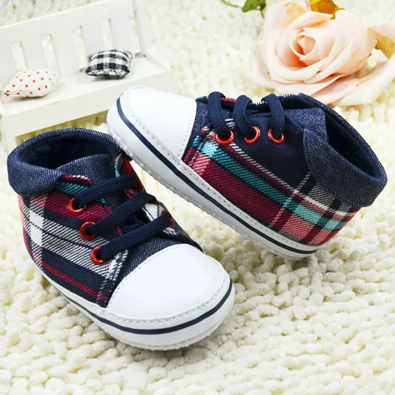Противоскользящие кроссовки с мягкой подошвой для маленьких мальчиков и девочек 3-18 месяцев; детская обувь из искусственной кожи и хлопка - Color: 12