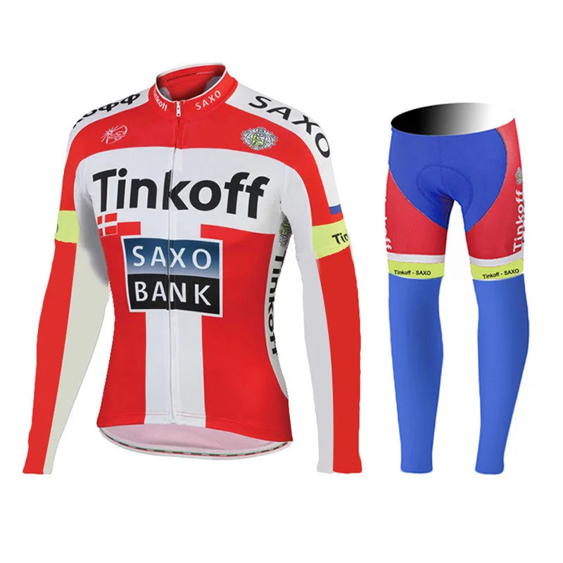 Jersey And Pants Tinkoffing Pro Велоспорт Джерси комплект с длинным рукавом дышащий MTB велосипед одежда Одежда для велоспорта Ropa Maillot Ciclismo - Цвет: Jersey And Pants