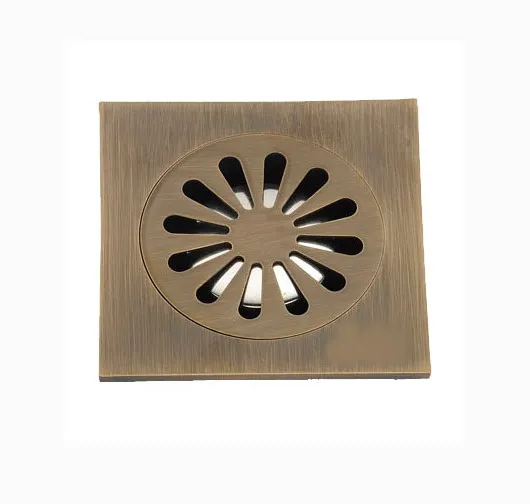 

Antique Brass 3.9" Square Floor Drain Bathroom Shower Waste Washing Drain Grate Free Shipping ahr002