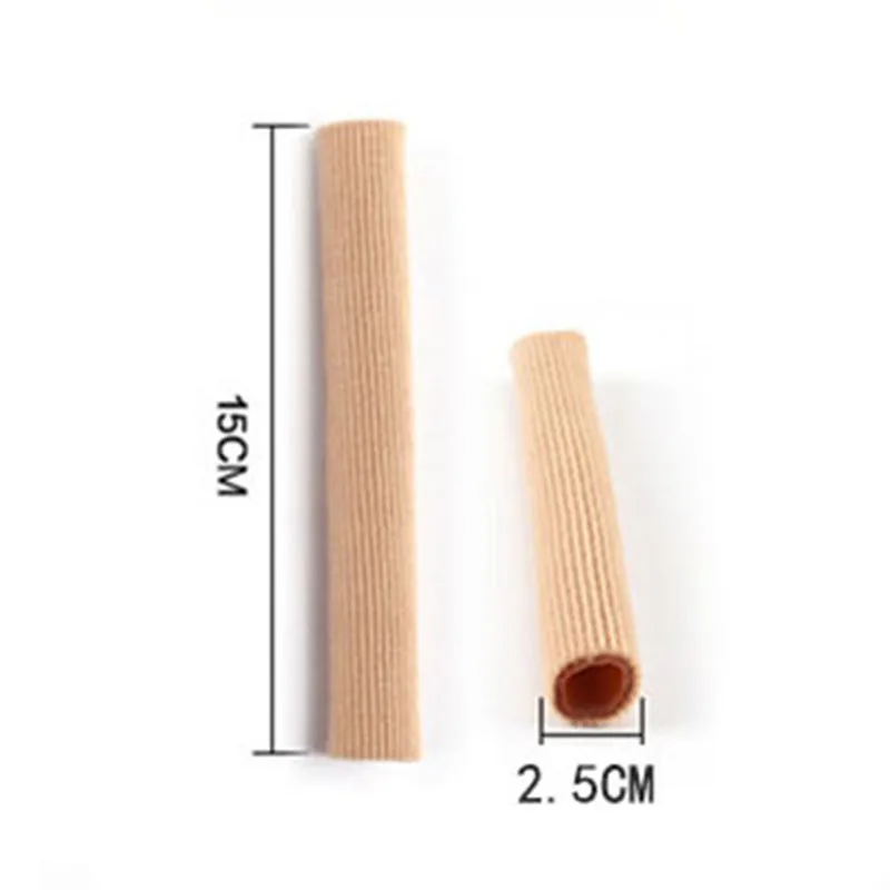 

2 Pcs Toe Finger Gel Protector Tube Fabric Cap Sleeves Silicone Pain Cover Foot