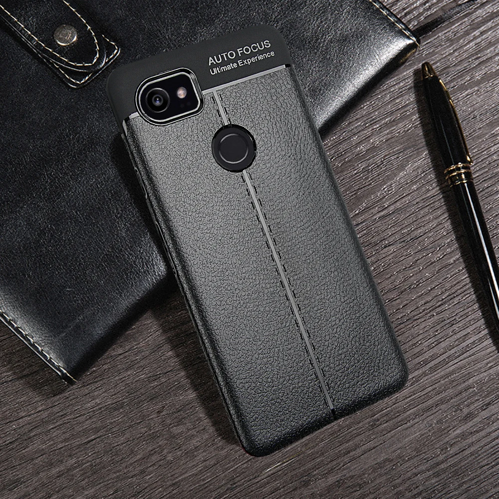 for Google Pixel 2 XL Case Slim Leather Texture Pattern Shockproof Protective Cover Rubber Silicone TPU Soft Armor Shell Bag |