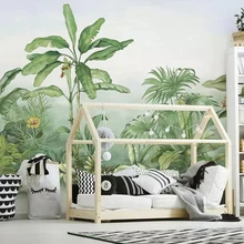 Beibehang обои ручной росписью подорожника дерево растение из тропического леса гостиной спальни росписи ТВ фоне стены 3d обои