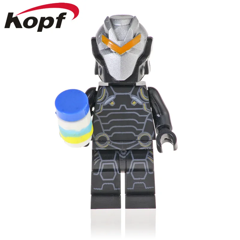 50Pcs Building Blocks Education Default Skin No.1 Omega Tracker Blue Team Leader Battlehawk Figures Bricks Kids Gift Toys PG1766