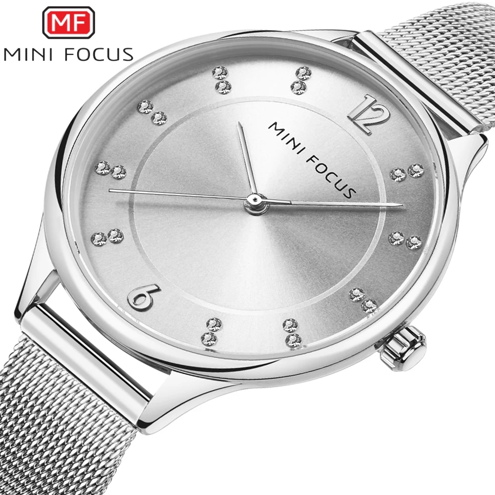 MINI FOCUS Womens Elegant Watch Waterproof Stainless Steel Watch