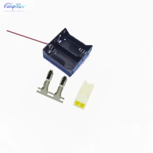 10Pcs 2xD-Type Battery Case Holder Socket Wire Junction Box With 15cm Wires, KF2510 Header and CrimpsCrimps