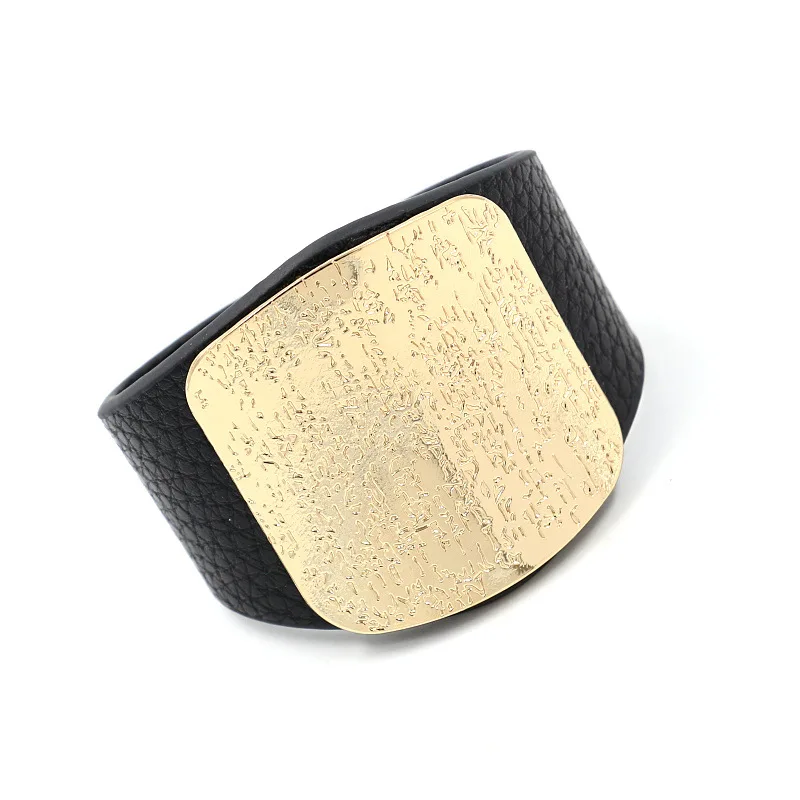 Leather Bracelet For Women with Alloy Buckle Adjustable Fashion Vintage Bracelets Femme Jewelry