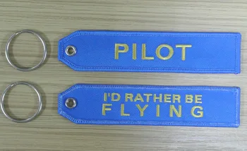 

I'd Rather Be Flying Custom Embroidery Keychains for Keys