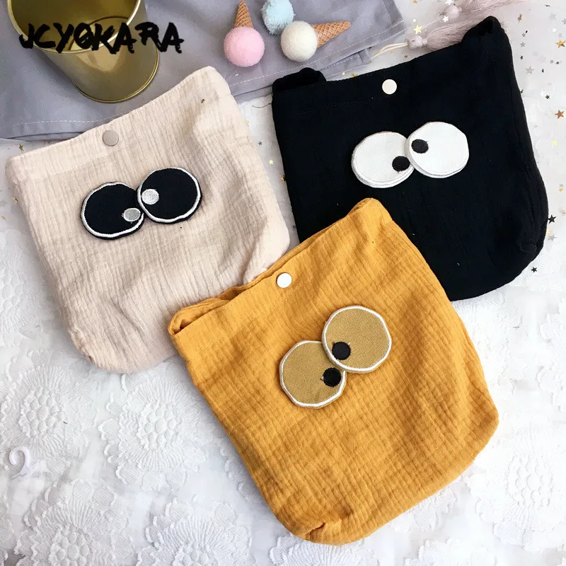 JCYOKARA Kids Cute Emoji Eyes Bag Children Adorable Big Eyes Cotton Messenger Bag INS Baby Girls