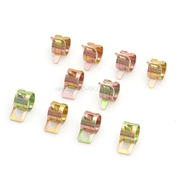 

10 Pcs Spring Clip Fuel Line Hose Water Pipe Air Tube Clamps Fastener DIY 6-15mm #L057# new hot