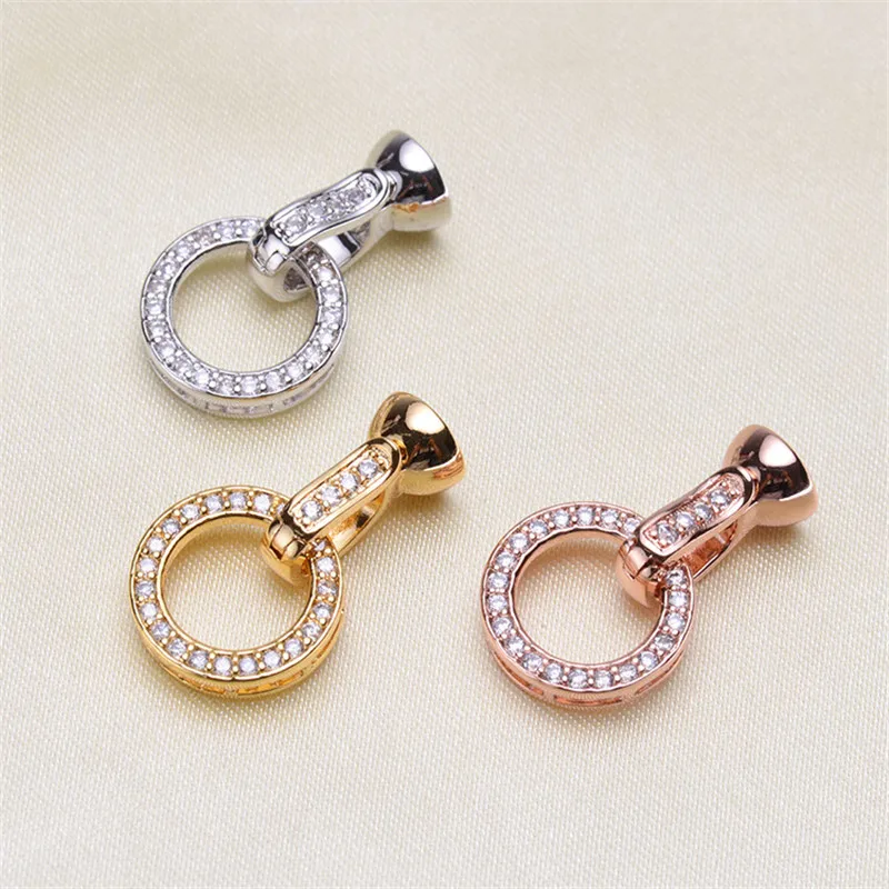 Wholesale DIY Round Shape Jewelry Making Accessories Silver/Gold/Rose Gold Metal Connector Clasps Findings