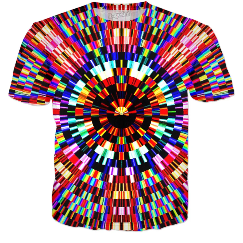 2018 Kaleidoscope Glitch T Shirt Hip Hop Clothing Printed 3D Harajuku ...