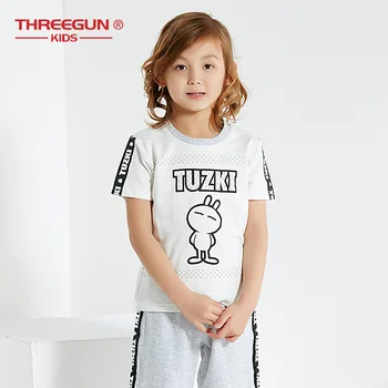 

THREEGUN X Tuzki Bunny Pajamas Sets Boy Kids Rabbit Cartoon Cotton Kids Summer Clothes Sets Short Sleeve Sleepwear Pajamas