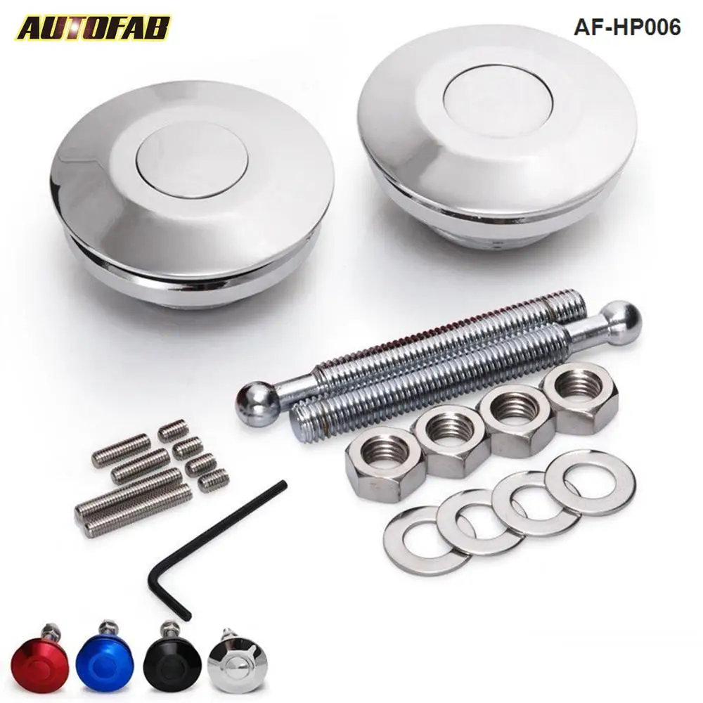 

Universal Push Button Billet Hood Pins Lock Clip Kit Car Quick Latch New color silver For Honda Civic 06-11 AF-HP006-SL