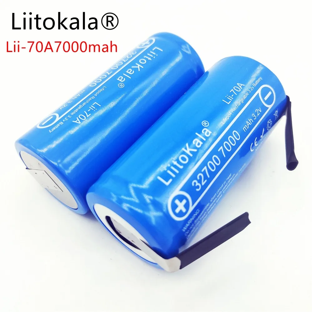 LiitoKala Lii-70A 3,2 V 32700 7000 мА/ч, Батарея LiFePO4 35A 55A высокое Мощность непрерывного разряда Батарея+ Никель листов