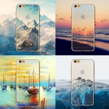 Ultra Thin Soft Silicon Mountain Landscape Case Cover For iphone 5 5s SE 6 6s Plus 6Plus Transparent Back Skin Phone Bag