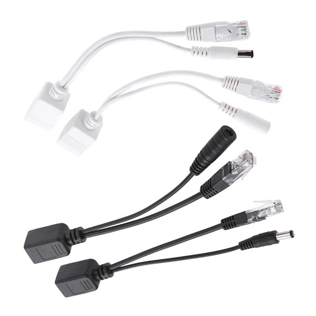 20-pair-poe-cable-white-black-poe-splitter-power-over-ethernet-passive-poe-injector-splitter-adapter-cable-kit