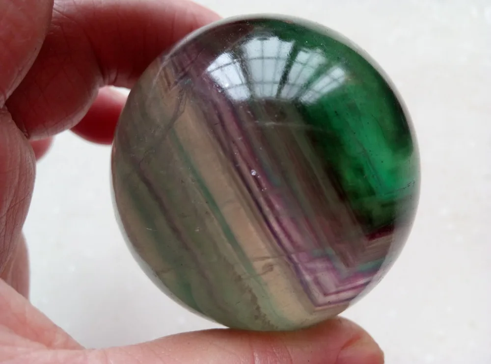

52mm NATURAL Fluorite quartz crystal sphere ball healing