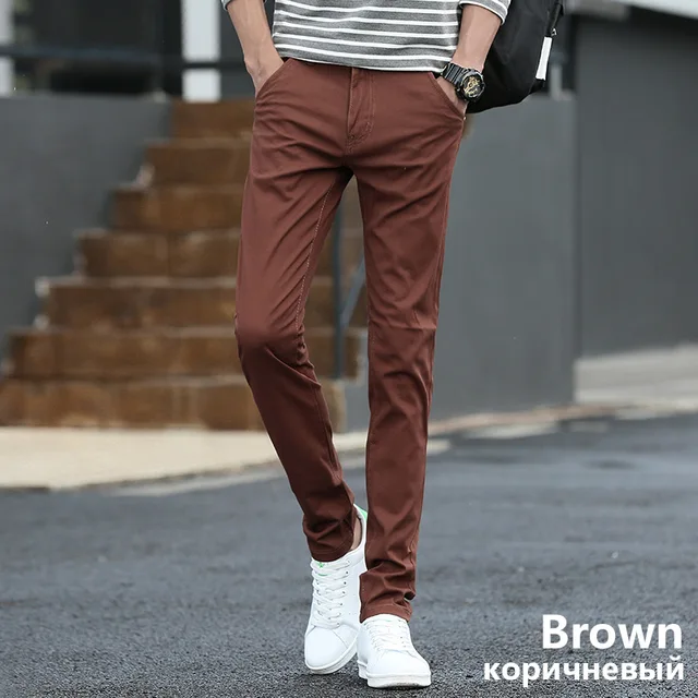 Brand casual pants men new design mens Spring Summer slim Straight high
