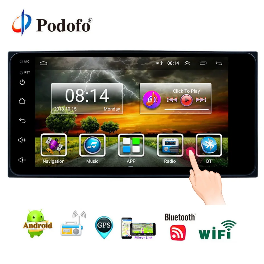 

Podofo 2 Din Android 6.0 Car Radio Stereo Multimedia Play GPS Navigation Wifi Bluetooth USB Autoradio AM/FM Audio For Toyota
