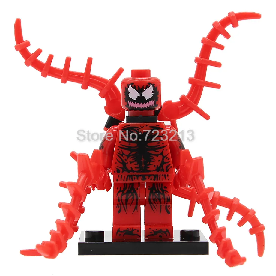 Spiderman Figure Black Spider Man Domino Super Hero Venom Cable Warhead Deadpool Building Blocks Kits Set Brick Model Toys X0166