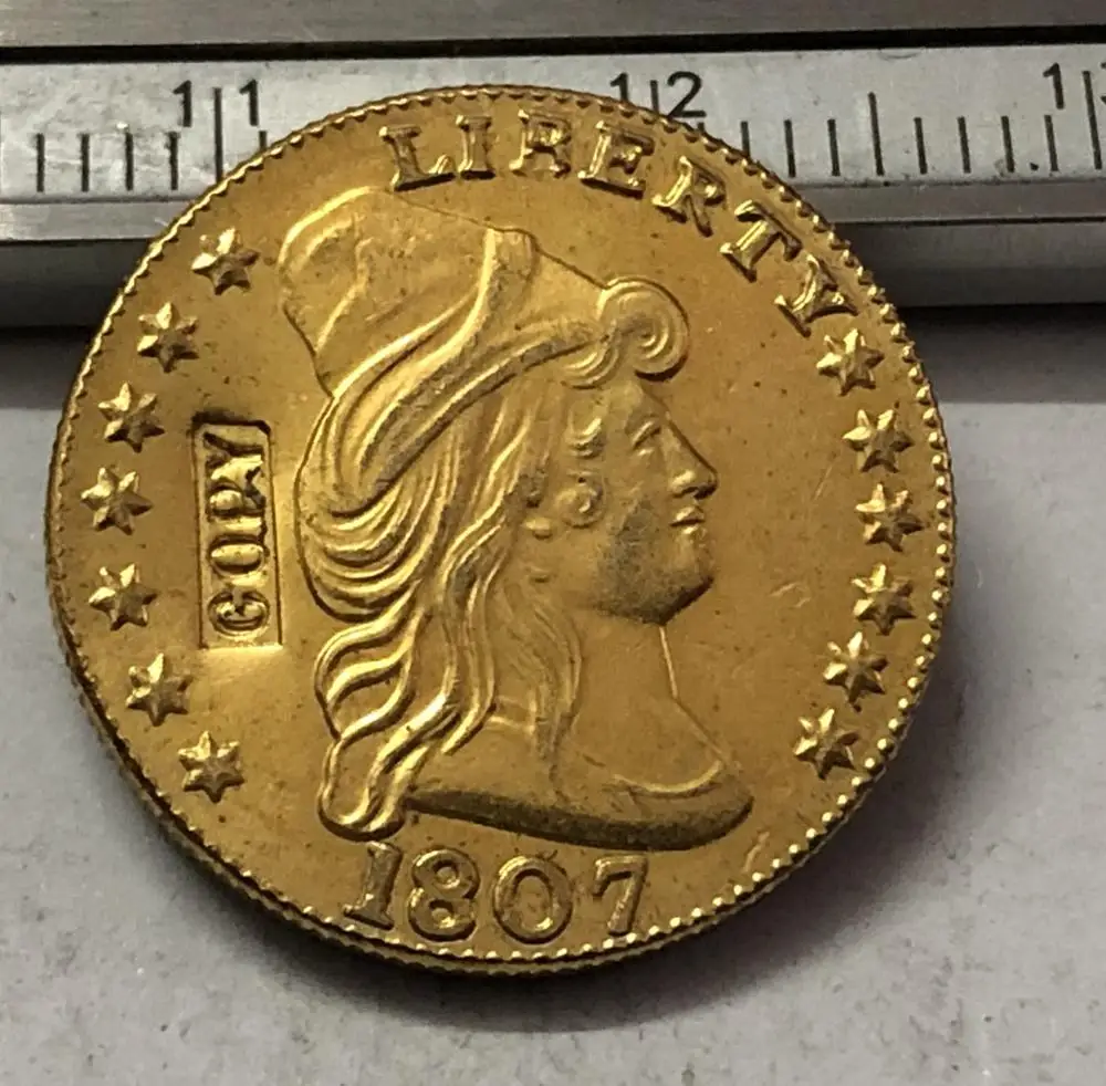 1807 тюрбан$2-1/2 золото копия доллара