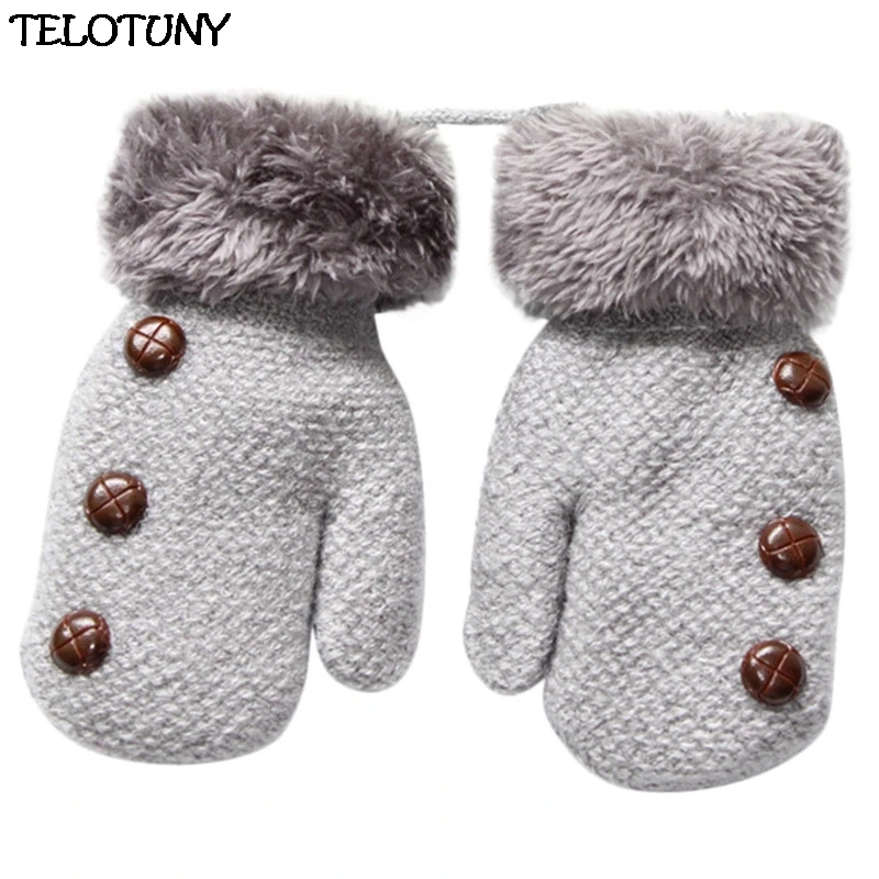TELOTUNY/Коллекция года; модные утепленные вязаные варежки для маленьких девочек и мальчиков; теплые вязаные варежки; перчатки; IU20