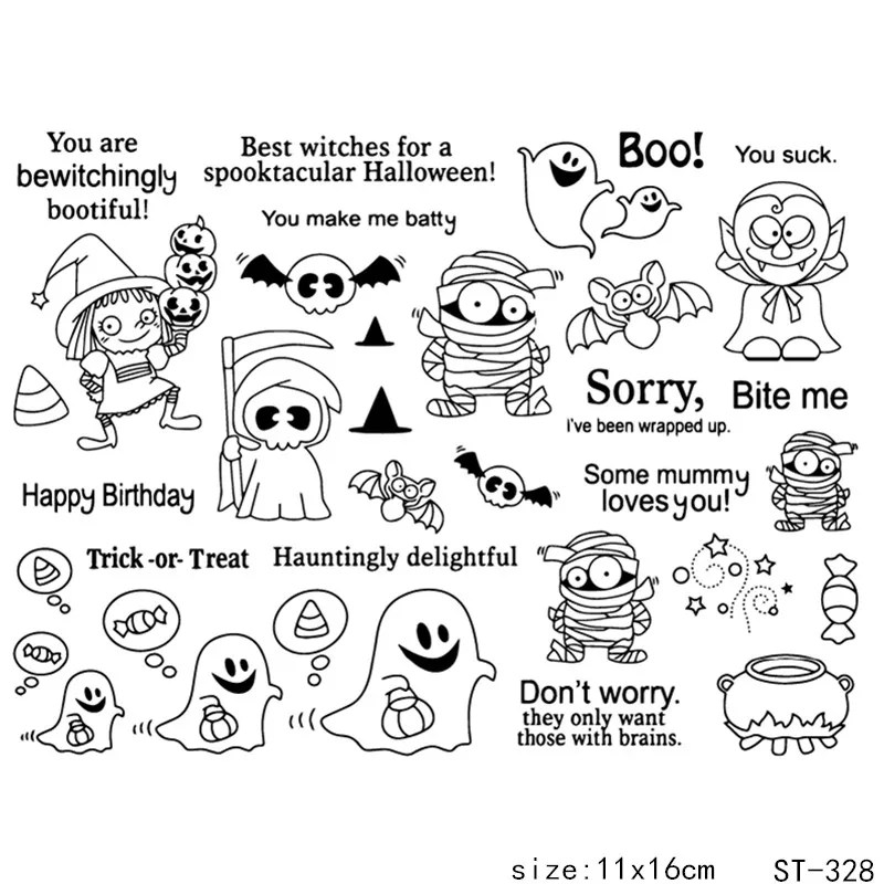 

ZhuoAng Halloween Carnival Transparent Clear Stamps / Silicone Seals for DIY scrapbooking photo album/Card Making