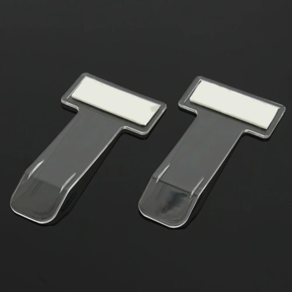 

2pcs Car Auto Fastener & Clip Parking Ticket Permit Holder Clip Sticker Windscreen Window Timing Documents Folder Transparent