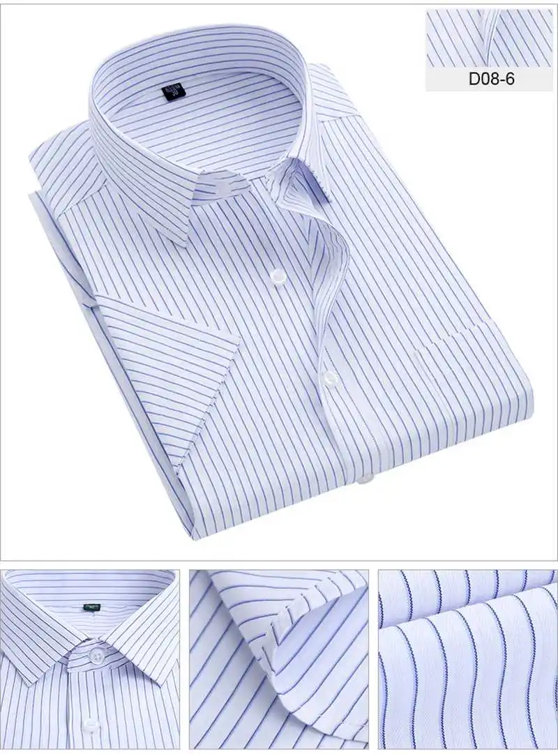 FAISIENS Мужская рубашка большого размера с коротким рукавом 9XL 11XL 14XL однотонная и полосатая синяя, белая, розовая, черная, большие 3XL 4XL 5XL