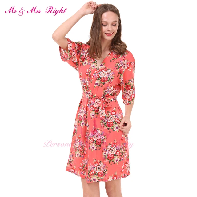 Hot Sell Cotton Printed Flower Robe For Wedding Party Gown Bathrobe Girl’s Soft Nightown Pajamas Good Feeling Kimono