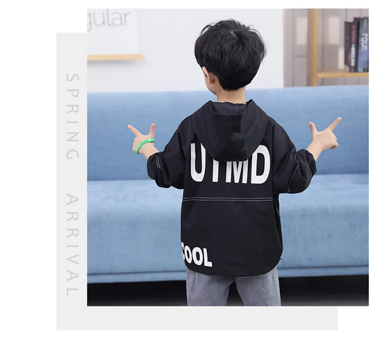 ZSIIBO/детская одежда куртка для мальчиков коллекция года, новые модные толстовки с капюшоном Красивая корейская и японская версия WGTWT08