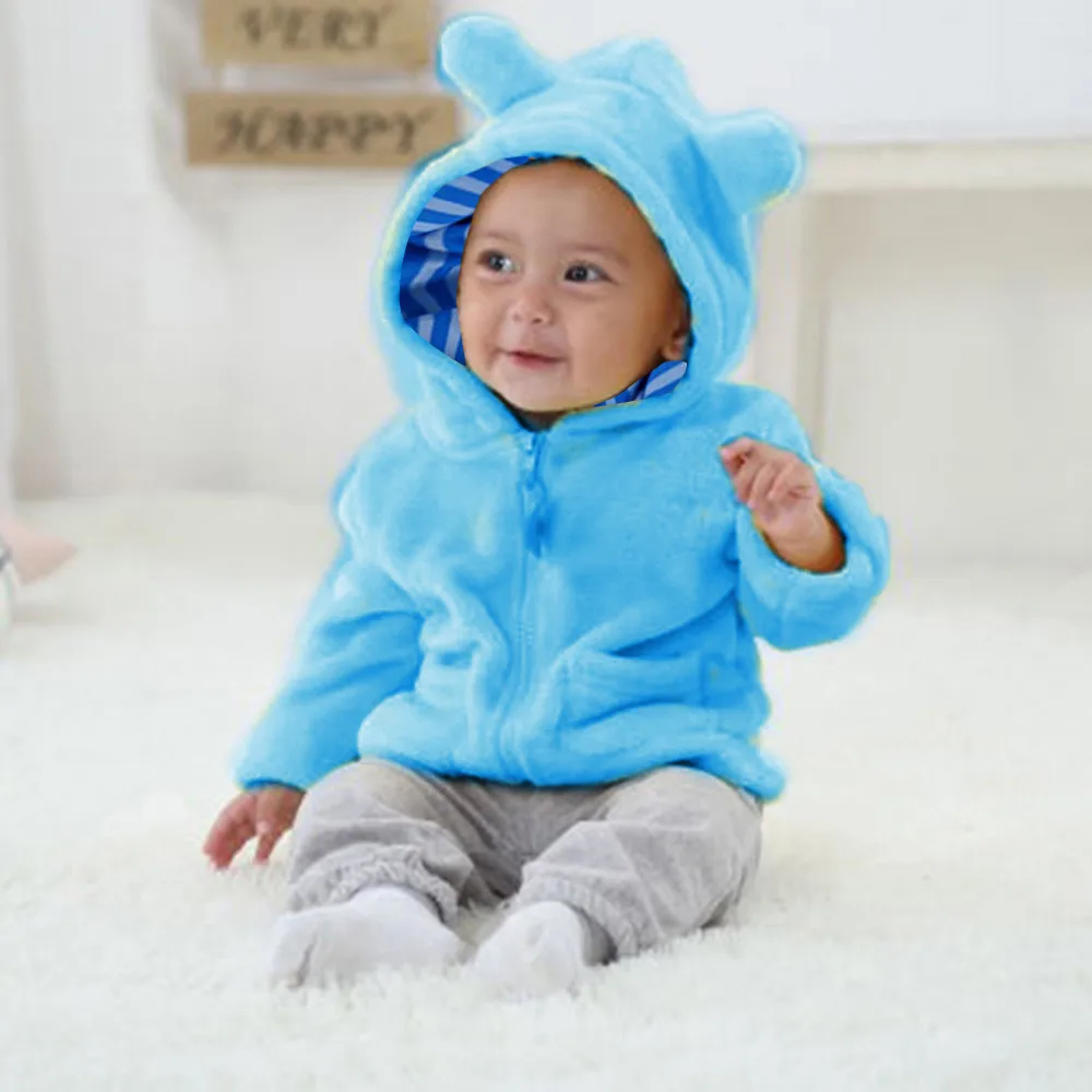 Muqgew для новорожденных Для маленьких мальчиков и девочек одежда с длинным рукавом, теплые, милые, миленькие в японском стиле(«ухо меха с капюшоном пальто детский зимний комбинезон,# TX4