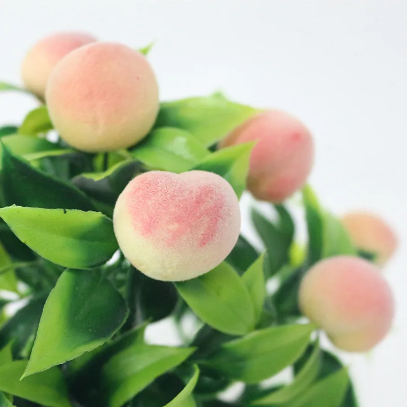 Flone Artificial Plastic Plants Yellow Foam Fruit Tree Simulation Plant Mini Potted For Home Party Office Coffee Table Decor  (10)