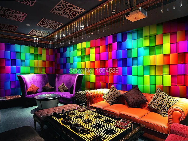 casa, sala de estar, tamanho personalizado, mural, não-tecido