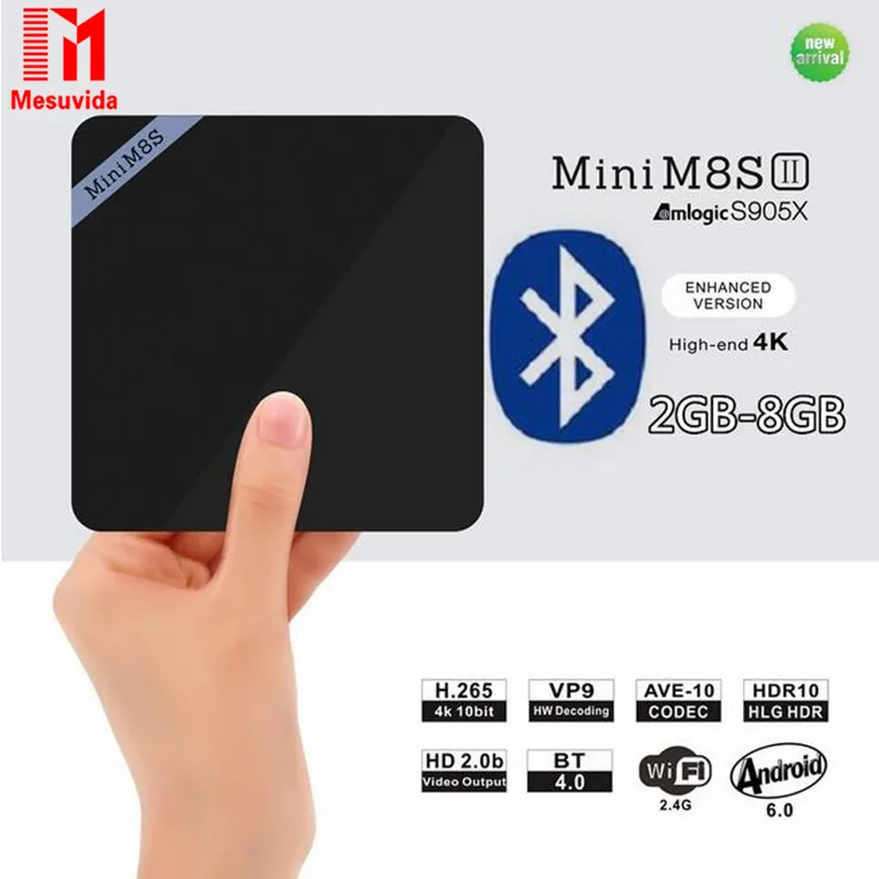 Prix pour Mini M8S II TV Box Set-top Box Amlogic S905X Android 5.1 Quad Core WiFi Bluetooth 4.0 2 GB RAM 8 GB Smart Media Lecteur UE/US Plug Prix pour Mini M8S II TV Box Set-top Box Amlogic S905X Android 5.1 Quad Core WiFi Bluetooth 4.0 2 GB RAM 8 GB Smart Media Lecteur UE/US Plug