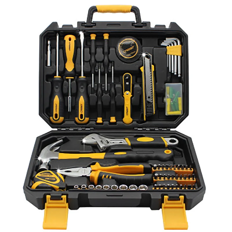 

100-piece set Household tool set Multi-function repair hardware tool combination Sleeve, pliers tape measure screwdriver wrench