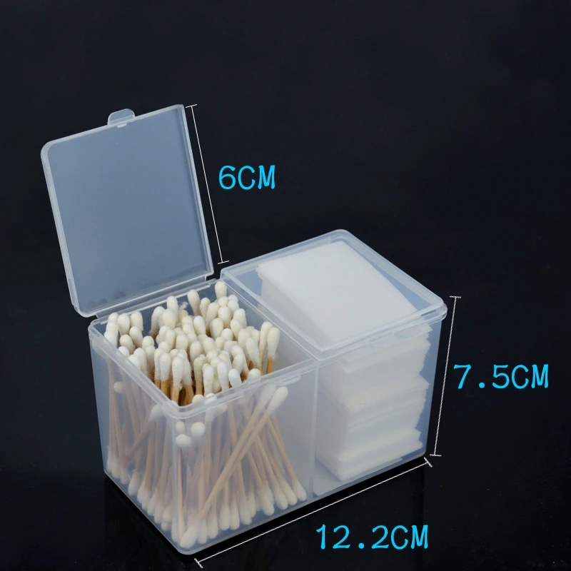 1 шт. дизайн ногтей прозрачный держатель с отделениями Органайзер контейнер для очистки ватных палочек коробка для хранения гель-лака для удаления